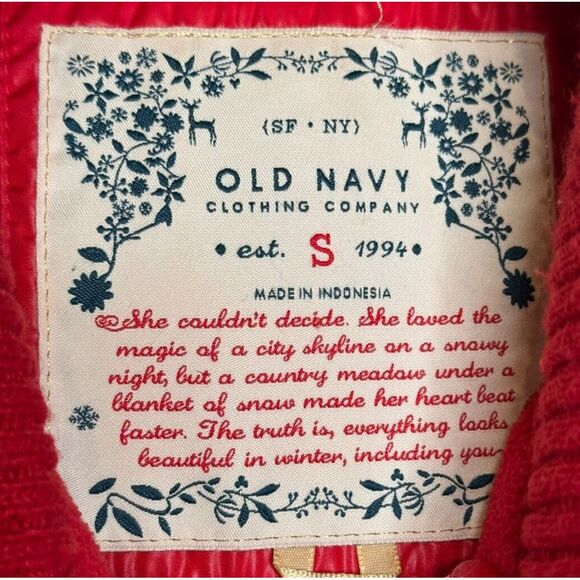 Old Navy Womens Vests Puffer Full Zip Rib Knit Collar Lined Sleeveless Red Small - Picture 4 of 10